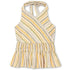 SPEECHLESS Big Girls Smocked Elastic Waist Striped Halter Top Tan/ Green Size M